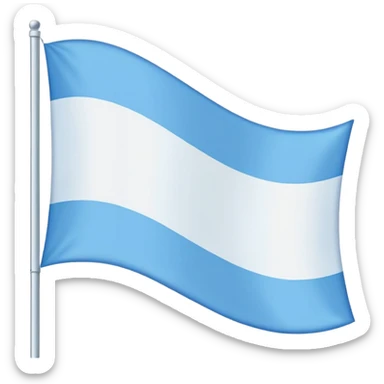 White flag with blue horizontal line in center sticker
