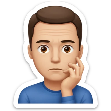 🧍‍♂️ thinking face with hands on chin sticker