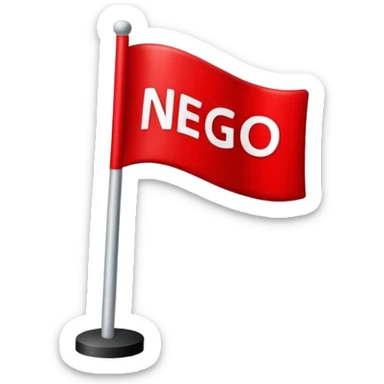 Crie pra mim uma bandeira metade vermelha e metade preta escrito em letras brancas a palavra nego na parte vermelha sticker