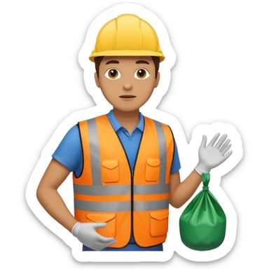 Waste Management, safety vest, trash picker sticker