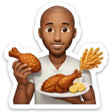 Kobe Bryant holding fried chicken  sticker