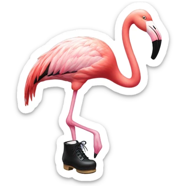 Flamingo with tap shoes  sticker