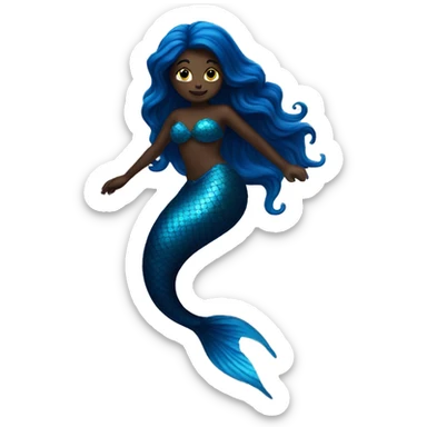 dark blue mermaid swimming sticker