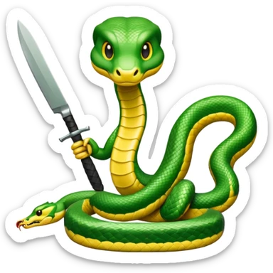 Snake with a knife sticker