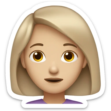 Pale brown hair girl tired sticker