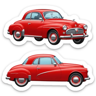 Car with classic look sticker