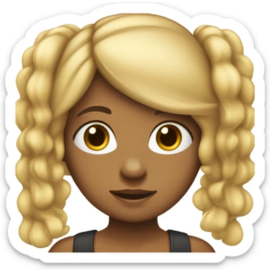 Criança menina pele branca cabelo castanho liso usando coroa sticker