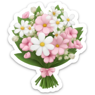 Pink and white flower bouquet  sticker