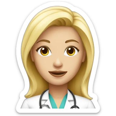 Sexy blonde doctor sticker