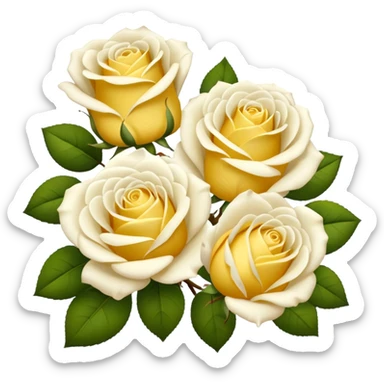 Yellow and white roses  sticker
