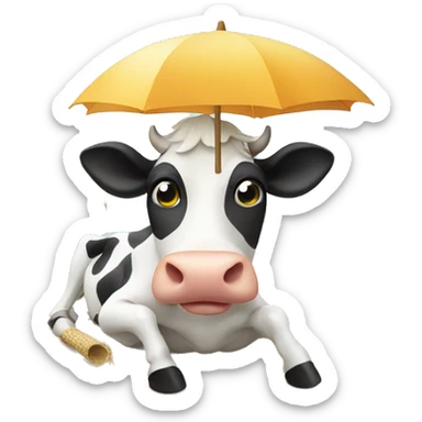 Cow vacationing by the sea sticker