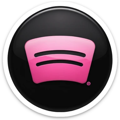 Spotify logo design, realistic. In black and pink color  sticker