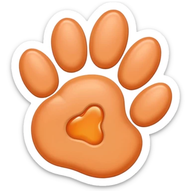 a very light pale pastel apricot pawprint sticker