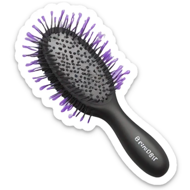 Lilac detangler brush with holes in  sticker
