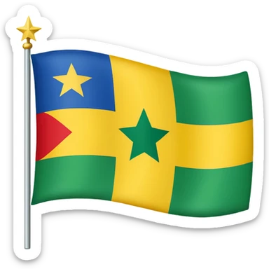 🇬🇦 flag up site and down site red colour centre middle white colour and for star red colour sticker