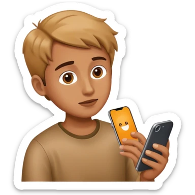 the back of a person looking at a phone to reach out to friends sticker