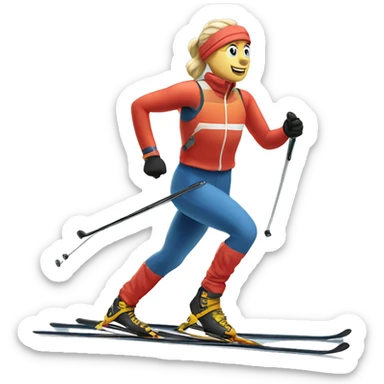cross-country skiing sticker