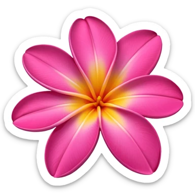 frangipani flower hot pink sticker