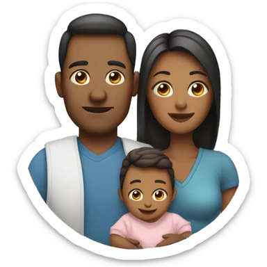 Mom dad and baby sticker