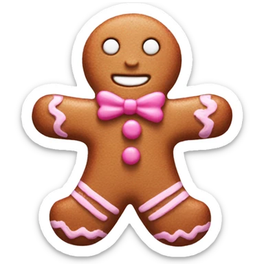Pink gingerbread man sticker