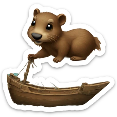 bucky beaver Shipwrecked 64 sticker