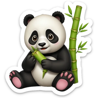 bamboo eating panda sticker