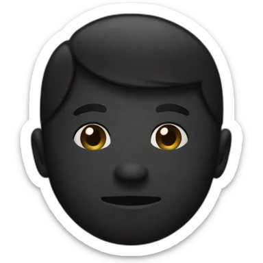 black simplistic emoji of a talking head siluete sticker