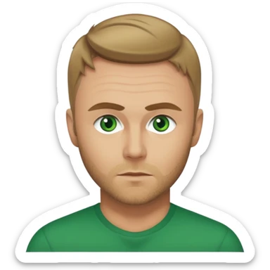 Gary Barlow with dark blonde hair, green eyes sticker