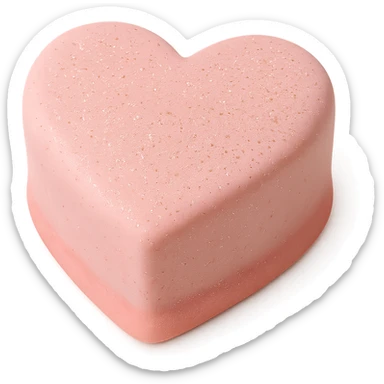 heart-shaped fondant cake with edible glitter sticker