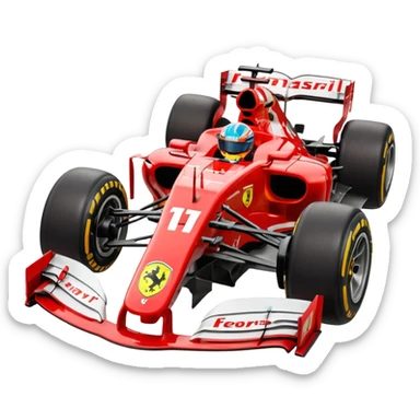 Make a Ferrari f1 car with leclerc driving it emoji sticker