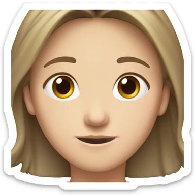 Light brunette, white girl with hands in an Asian boys hair sticker