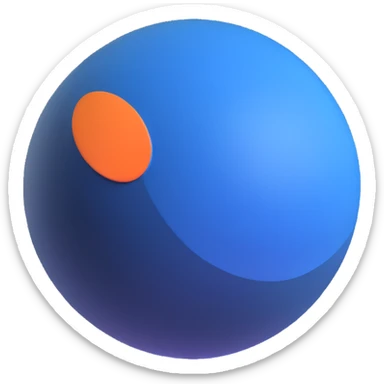 navy blue minimalist 3D sphere logo sticker