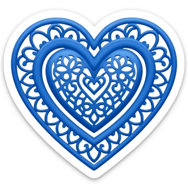 blue lace heart sticker