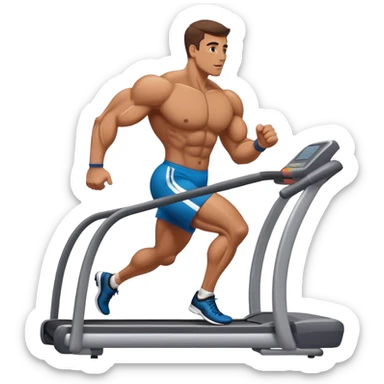 bodybuilder running on treadmill sticker
