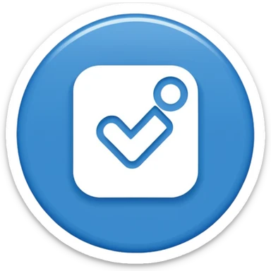 instagram verified badge emoji, blue circle, white check mark, flat design, minimal, official instagram style, no text sticker