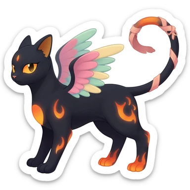 Umbreon-Houndour-Sylveon-hybrid-animal-Fakémon-Pokémon-fusion sticker