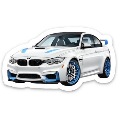 BMW M3 MOST WANTED WHİTE BLUE sticker