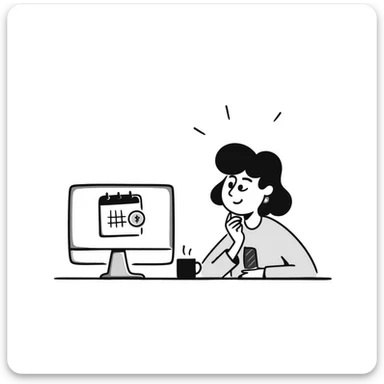 sketch of worker with crossed fingers, waiting for Friday sticker