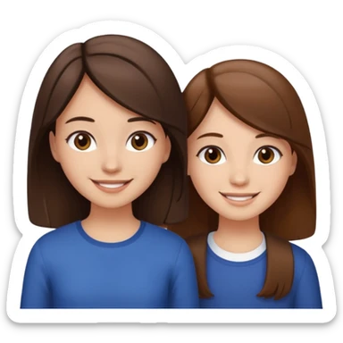 2 Besties g girls one dark brown hair one light brown hair sticker