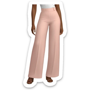 Realistic isolated pair of high waist long wide leg dressy casual pants in pink sticker