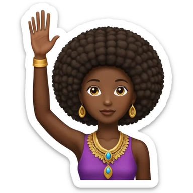 Mujer afrodescendiente alzando la mano sticker