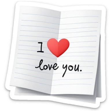 “I love you” note sticker