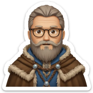 Glasses-Wearing wild viking büst sticker