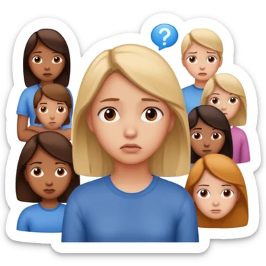 the girl thinks about several people sticker