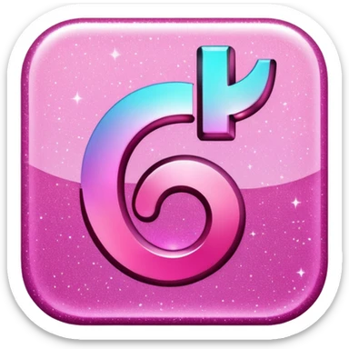 glitter pink logo TikTok sticker