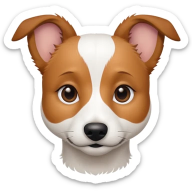 a fully white jack russell the size of a kelpie with light brown ears and a light brown patch on one eye sticker