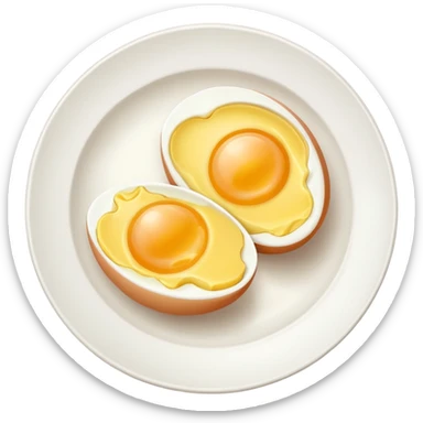 2 Boil egg cut in a plate sticker