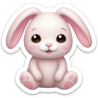 Cute rabbit Teddy bear with pale pink fur, looking like a jellycat  sticker