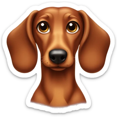 Daschund with curly moustache sticker