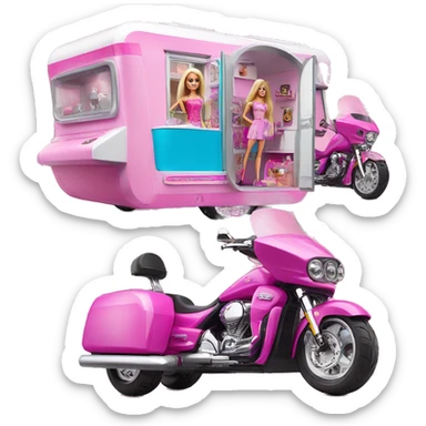Barbie dream house Caravan-motor trike sticker